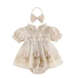 Бебешка боди рокля Preya с тюл и лента за глава