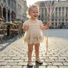 Бебешка боди рокля Preya с тюл и лента за глава