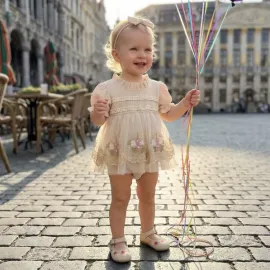 Бебешка боди рокля Preya с тюл и лента за глава