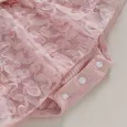 Бебешка боди рокля в розово с дантела и панделка Melanie