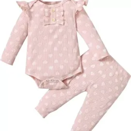 Детски Памучен Комплект White Hearts