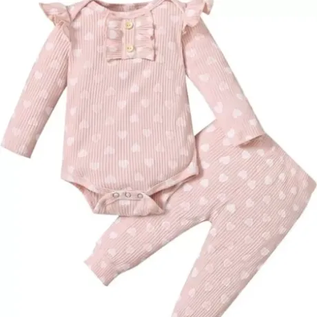 Детски Памучен Комплект White Hearts