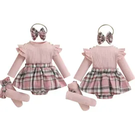 Бебешка Боди-Рокля в Розово Каре 3 в 1 Lady Pink Бебешка Боди-Рокля в Розово Каре 3 в 1 Lady Pink