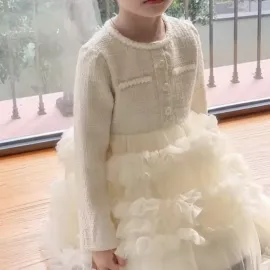 Детска рокля от букле с тюл Matilda