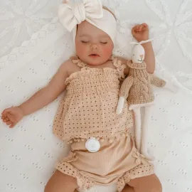 Летен Комплект на Дупки за Момиче Beige Girl